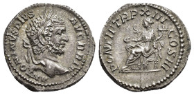 IMPERIO ROMANO. CARACALLA. Denario. Roma (210). A/ Cabeza laureada a der.; ANTONINVS PIVS AVG BRIT. R/ Concordia sentada a der.; PONTIF TR P XIII COS ...