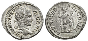 IMPERIO ROMANO. CARACALLA. Denario. Roma (210). A/ Cabeza laureada a der.; ANTONINVS PIVS AVG BRIT. R/ Virtus a der.; PONTIF TR P XIII COS III. AR 2,7...