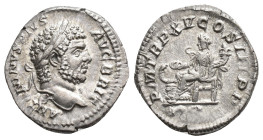 IMPERIO ROMANO. CARACALLA. Denario. Roma (212). A/ Cabeza laureada a der.; ANTONINVS PIVS AVG BRIT. R/ Salus sentada a izq. alimentando serpiente en a...