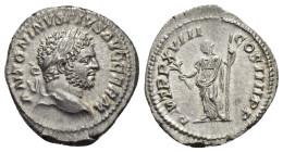 IMPERIO ROMANO. CARACALLA. Denario. Roma (215). A/ Cabeza laureada a der.; ANTONINVS PIVS AVG GERM R/ Pax a izq. con rama y cetro; P M TR P XVIII COS ...