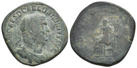 IMPERIO ROMANO. BALBINO. Sestercio. Roma (238). A/ Busto laureado, drapeado y acorazado a der.; IMP CAES D CAEL BALBINVS AVG. R/ Concordia sentada a i...