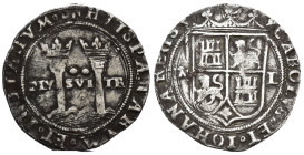 JUANA Y CARLOS. 2 reales. México. M-L. AR 6,53 g. 28,2 mm. AC-101. Pequeñas marcas. MBC-.