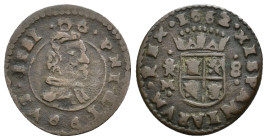 FELIPE IV. 8 maravedís. 1662. Trujillo. 1,79 g. 19,8 mm. AC-423. BC+/MBC-.