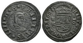 FELIPE IV. 16 maravedís. 1663. Coruña. R. 3,92 g. 25,4 mm. AC-453. MBC.