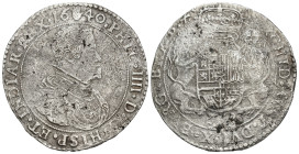 FELIPE IV. Ducatón. 1640. Amberes. AR 29,65 g. 43,6 mm. Vanhoudt-642.AN. Superficies erosionadas. MBC-/BC+.