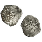 CARLOS II. Lote de 2 piezas de 1/2 real. Potosí. BC+/MBC-.