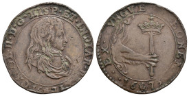 CARLOS II. Jetón. 1673. Amberes. CU 6,51 g. 30,7 mm. Dugniolle-4310. Golpecitos en canto y pequeñas marcas. MBC.