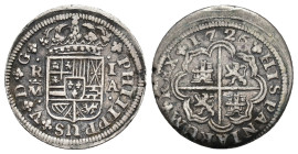 FELIPE V. Real. 1726. Madrid. A. 2,45 g. 19,9 mm. VI-386. Rev. algo descentrado. MBC/MBC-.