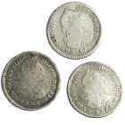 CARLOS III. Lote de 3 piezas. BC/BC+.