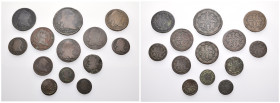 CARLOS III. Lote de 10 cobres de Carlos III y 3 de Carlos IV de 1, 2, 4 y 8 mrs. RC/BC+.
