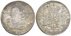CARLOS III. 8 reales. 1784. México. FM. 26,98 g. 39,7 mm. VI-949. Manchas de óxido. MBC-/MBC.
