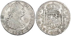 CARLOS IV. 8 reales. 1808. México. TH. AR 26,76 g. 39 mm. VI-807. MBC-/MBC.