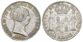 ISABEL II. 10 reales. 1852. Madrid. 13 g. 29,6 mm. VI-451. MBC+.