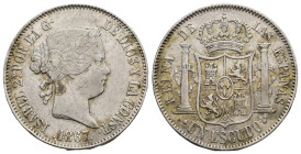 ISABEL II. Escudo. 1867. Madrid. AR 12,93 g. 29,7 mm. VI-481. MBC.