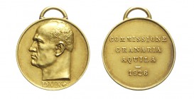 Commissione Granaria

Medaglia della commisisone granaria dell'Aquila 1926, opus Mistruzzi, Au, 21mm, 6,7g, RRR, SPL
