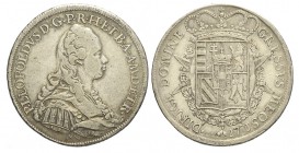 Firenze Francescone 1771

Firenze, Pietro Leopoldo di Lorena, Francescone 1771 SF, Rara Ag mm 41,4 g 27,34, BB