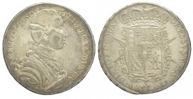 Firenze Francescone 1784

Firenze, Pietro Leopoldo di Lorena, Francescone 1784, Rara MIR 384/1 Ag mm 41,4 g 27,35, BB