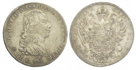 Firenze Francescone 1790

Firenze, Francesco II di Lorena, Francescone 1790 con aquila bicipite, RR Ag mm 41,5 g 27,25, BB