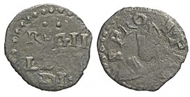 Reggio Emilia Quattrino 1559-1597

Reggio Emilia, Alfonso II d'Este (1559-1597), Quattrino con San Prospero, Rara Mi mm 12,5 g 0,63 MB