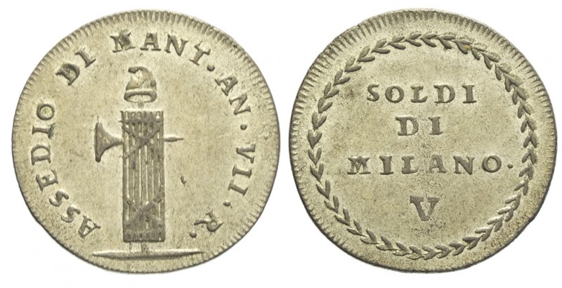 Mantova 5 Soldi 1799

Mantova, Repubblica Cisalpina, Assedio Austro-Russo (179...