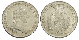 Milano Scudo 1781

Milano, Giuseppe II, Scudo 1781, Rara Ag mm 39 g 23,12, esemplare di alta conservazione SPL-FDC / q.FDC