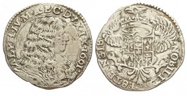 Modena 1/2 Lira 1661

Modena, Alfonso IV d'Este, Mezza Lira 1661, Rara Ag mm 26 g 3,30, BB
