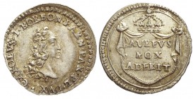 Parma Carlino 1731

Parma, Carlo di Borbone, Carlino 1731, RR Ag mm 21,5 g 3,32, elevata conservazione, q.FDC