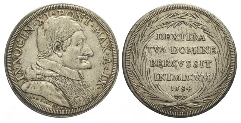 Roma Piastra 1684

Roma, Innocenzo XI, Piastra 1684, Ag mm 44,7 g 31,88, q.SPL