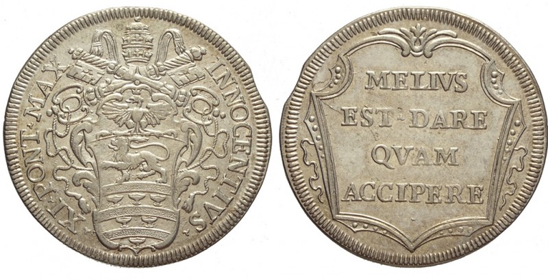 Roma Testone 1676-1689

Roma, Innocenzo XI (1676-1689), Testone s.d., Ag mm 37...
