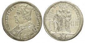 Roma Testone 1700-1721

Roma, Clemente XI (1700-1721), Testone s.d., Ag mm 33 g 9,19, SPL+