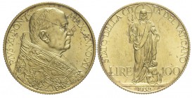 Roma 100 Lire 1932

Roma, Pio XI, 100 Lire 1932, Rara Au mm 23,5 g 8,80, SPL-FDC