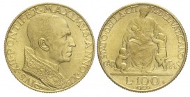 Roma 100 Lire 1949

Roma, Pio XII, 100 Lire 1949, RR (1000 pezzi coniati) Au mm 20,7 g 5,19, q.FDC