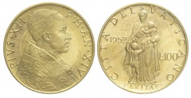 Roma 100 Lire 1952

Roma, Pio XII, 100 Lire 1952, RR (1000 pezzi coniati) Au mm 20,7 g 5,19, q.FDC