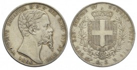 Savoia 5 Lire 1860

Savoia, Vittorio Emanuele II Re di Sardegna, 5 Lire 1860, Rara Ag mm 37 g 25,00, BB-SPL