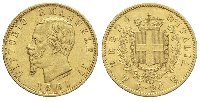 20 Lire 1861

Regno d'Italia, Vittorio Emanuele II, 20 Lire 1861 T su F, Rara ...