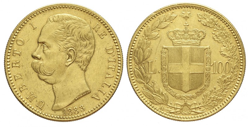 100 Lire 1883

Regno d'Italia, Umberto I, 100 Lire 1883, Rara Au mm 35 g 32,25...
