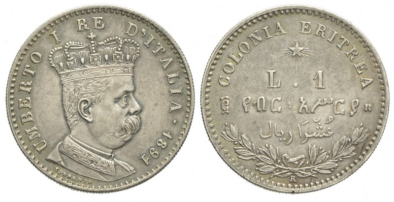Lira 1891

Regno d'Italia, Umberto I Colonia Eritrea, Lira 1891, Non comune Ag...