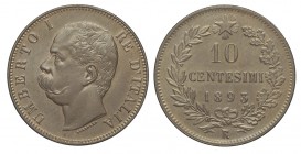 10 Centesimi 1893 R

Regno d'Italia, Umberto I, 10 Centesimi 1893 R, Non comune, Cu mm 30 g 9,90 FDC