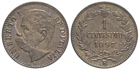 Centesimo 1897

Regno d'Italia, Umberto I, Centesimo 1897, Rara Cu mm 15 g 0,99, rame in buona parte rosso, q.FDC