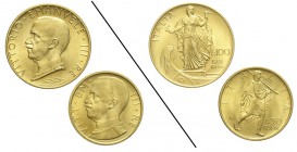 100 + 50 Lire 1931

Regno d'Italia, Vittorio Emanuele III, 100 + 50 Lire 1931 anno IX, Au mm 23,5 e 20,5 FDC