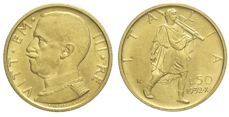 50 Lire 1932

Regno d'Italia, Vittorio Emanuele III, 50 Lire 1932, Au mm 20,5 ...