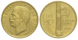 20 Lire 1923

Regno d'Italia, Vittorio Emanuele III, 20 Lire 1923, Rara Au mm 21 g 6,45, SPL-FDC