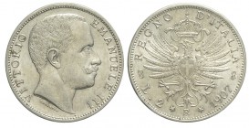 2 Lire 1907

Regno d'Italia, Vittorio Emanuele III, 2 Lire 1907, Ag mm 27 g 10,00 SPL-FDC