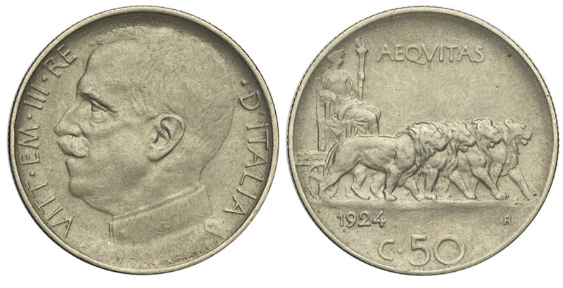 50 Centesimi 1924

Regno d'Italia, Vittorio Emanuele III, 50 Centesimi 1924 C/...