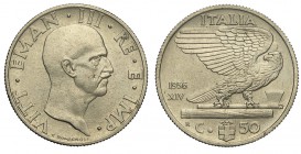 50 Centesimi 1936

Regno d'Italia, Vittorio Emanuele III, 50 Centesimi 1936, Rara, Ni mm 24 g 5,96 SPL-FDC