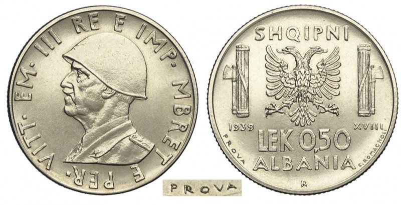 0,50 Lek 1939 Prova

Regno d'Italia, Vittorio Emanuele III Colonia Albania, 0,...