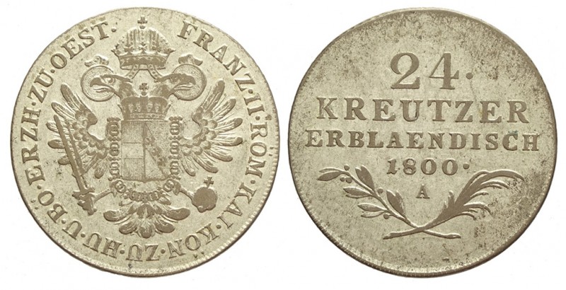 Austria 24 Kreuzer 1800

Austria, Franz II (I), 24 Kreuzer 1800 A, Mi mm 30,5 ...