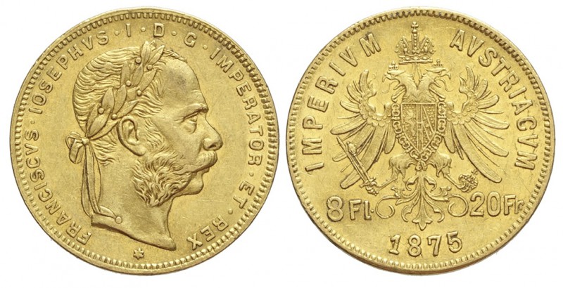 Austria 20 Francs 1875

Austria, Franz Joseph I, 20 Francs 1875, Au mm 21 g 6,...