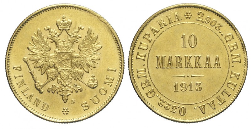 Finland 10 Markkaa 1913

Finland, Nicholas II, 10 Markkaa 1913, Au mm 19 g 3,2...