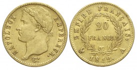 France 20 Francs 1812 A

France, Napoleon I, 20 Francs 1812 A, Au mm 21 g 6,43, BB+